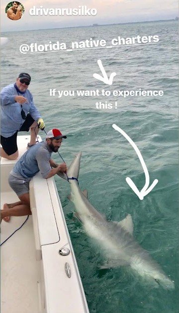 Captain Tom Weber on a Miami shark fishing charter