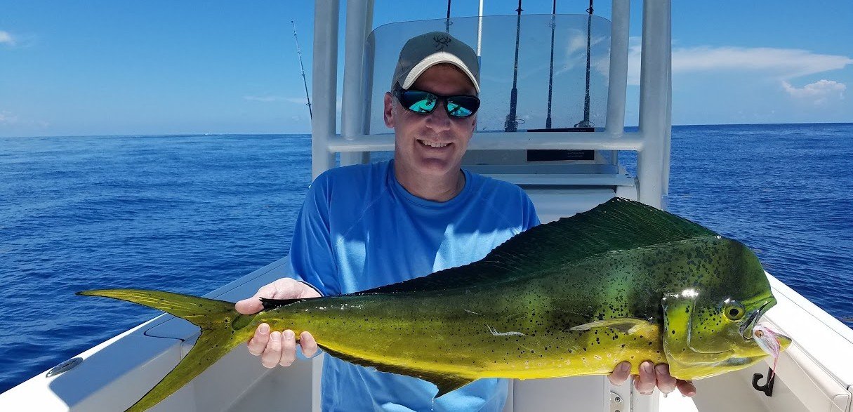 Offshore fishing off Miami and Key Biscayne for mahi, tuna, and sailfish